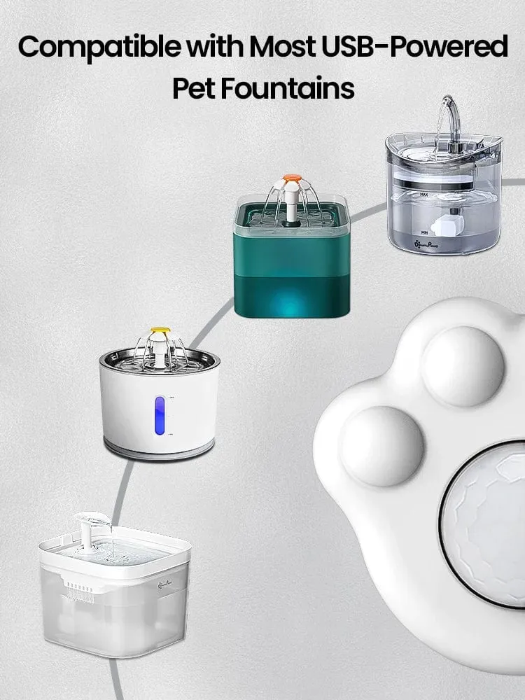 DownyPaws Pfotenförmiger PIR-Bewegungssensor für automatischen Katzenbrunnen, Infrarotsensor für alle Haustierwasserspender mit USB-Schnittstelle