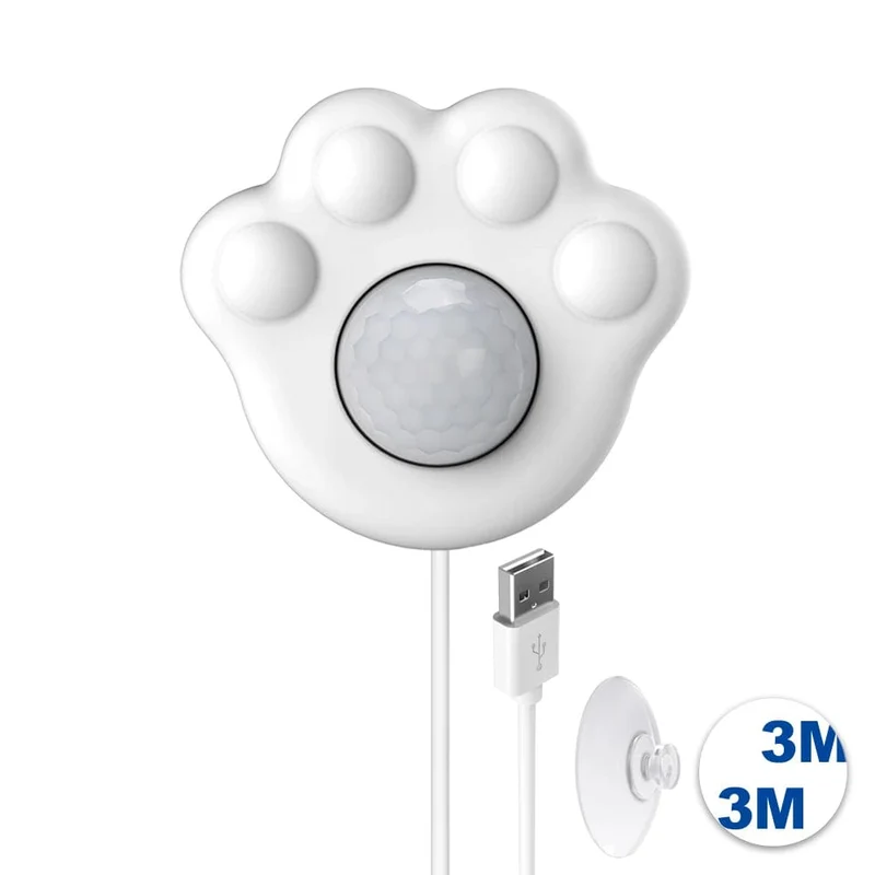DownyPaws Pfotenförmiger PIR-Bewegungssensor für automatischen Katzenbrunnen, Infrarotsensor für alle Haustierwasserspender mit USB-Schnittstelle