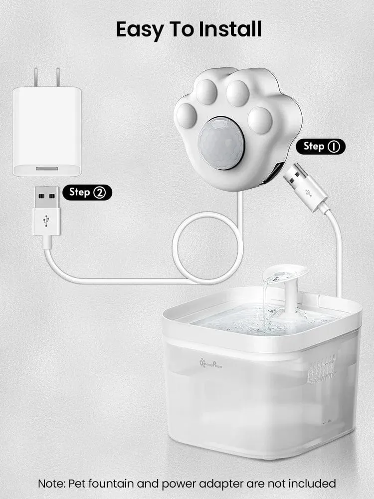DownyPaws Pfotenförmiger PIR-Bewegungssensor für automatischen Katzenbrunnen, Infrarotsensor für alle Haustierwasserspender mit USB-Schnittstelle