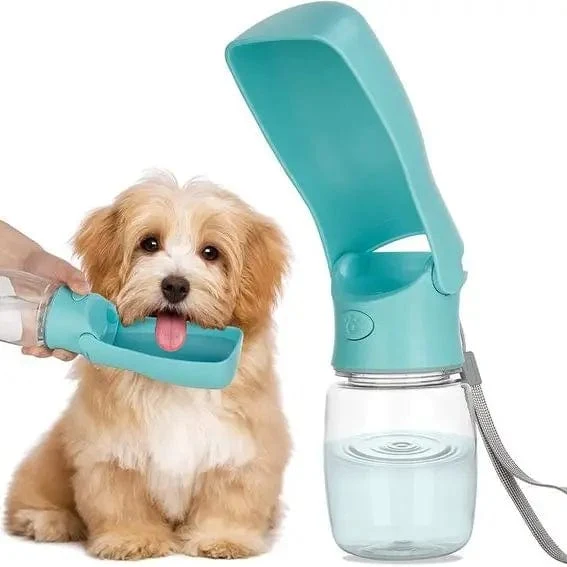 Hundewasserflasche – faltbarer Hundewasserspender für Spaziergänge im Freien, tragbare Haustier-Wasserflasche für Reisen, auslaufsicher, BPA-frei