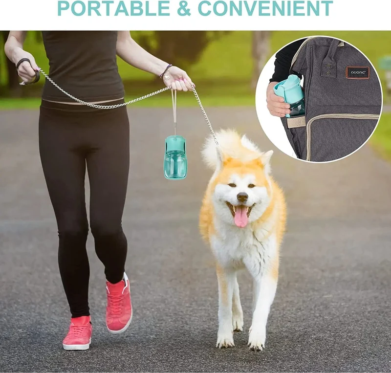 Hundewasserflasche – faltbarer Hundewasserspender für Spaziergänge im Freien, tragbare Haustier-Wasserflasche für Reisen, auslaufsicher, BPA-frei