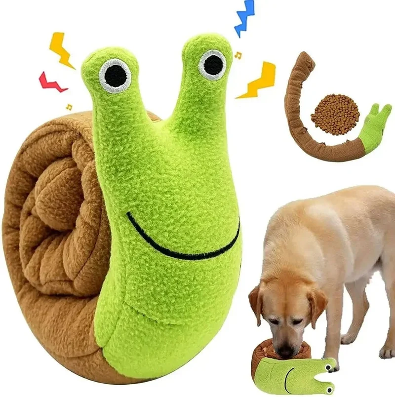 Hund Quietschen Spielzeug Haustier Schnüffeln Plüsch Schnecken Spielzeug Tibetische Lebensmittel Molaren Puzzle Hund Spielzeug Interaktive Katze Hund Puzzle Spielzeug Feeder wholsale
