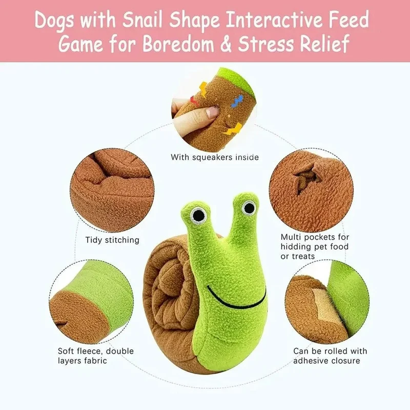 Hund Quietschen Spielzeug Haustier Schnüffeln Plüsch Schnecken Spielzeug Tibetische Lebensmittel Molaren Puzzle Hund Spielzeug Interaktive Katze Hund Puzzle Spielzeug Feeder wholsale