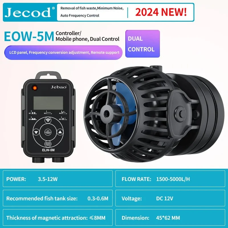Jebao Jecod Neue EOW Aquarium Wave Maker Wasserpumpe Filter 12 V 24 V Brunnenpumpe Aquarium WIFI Ultra Ruhige Frequenz Smart Pumpe