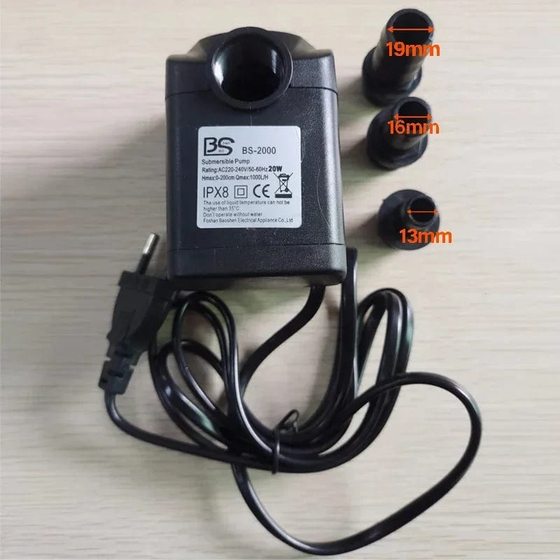 EU Stecker Ac 220V 20W High Power Tauch Wasserpumpe USB Aquarium Filter Wasserdicht Brunnen Steingarten Luft fischteich Wasserfall