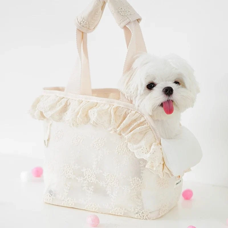 Onecute Welpentragetasche für Hunde, zum Spazierengehen, Haustierzubehör, Taschen mit Spitze, Hand-Schulter für süße Chihuahua-Produkte