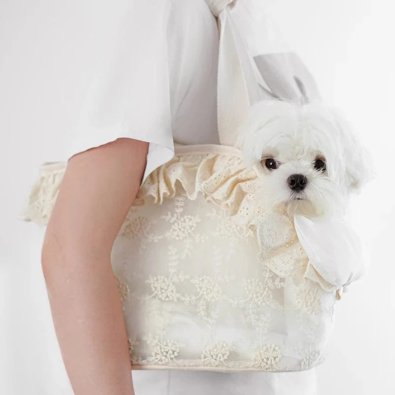 Onecute Welpentragetasche für Hunde, zum Spazierengehen, Haustierzubehör, Taschen mit Spitze, Hand-Schulter für süße Chihuahua-Produkte