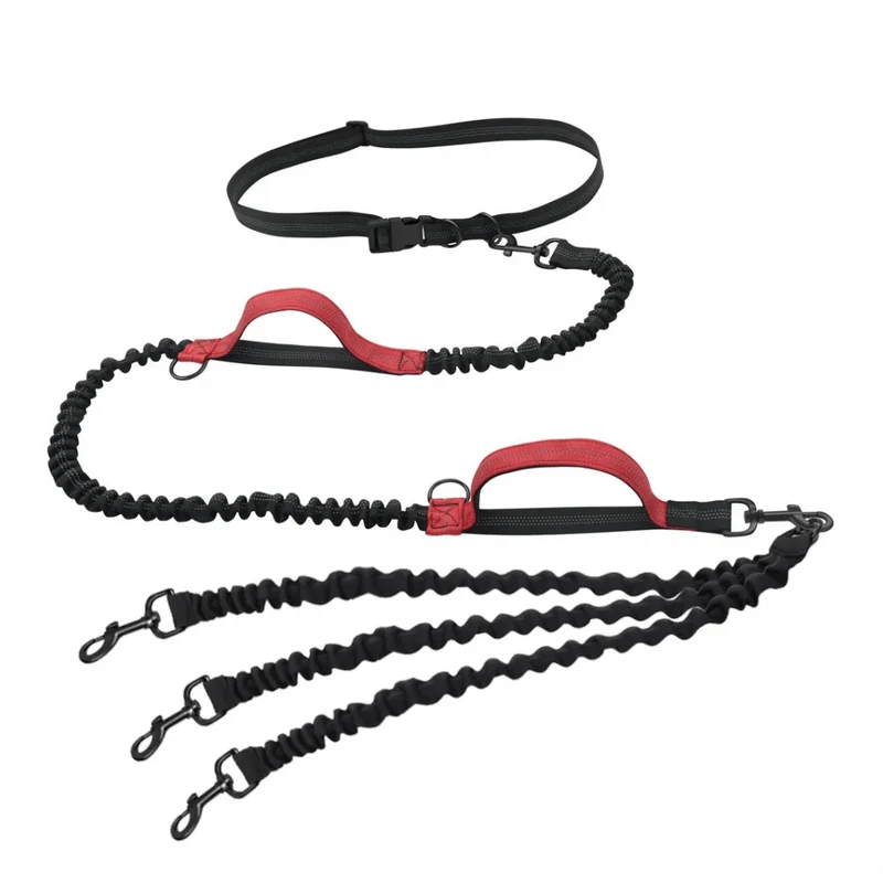 Hundeleine, freihändige Leine, geeignet für Haustiere, Laufen und Spazierengehen, Hundegeschirr, Halsband, Jogging-Leine, verstellbar, für mehrere Hundeleinen geeignet