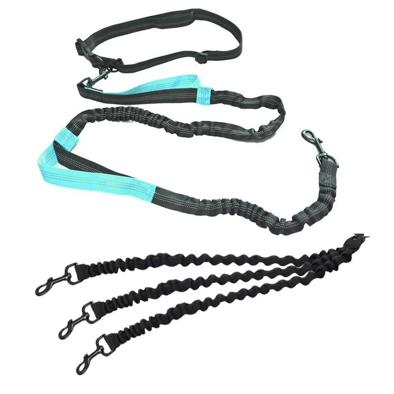 Hundeleine, freihändige Leine, geeignet für Haustiere, Laufen und Spazierengehen, Hundegeschirr, Halsband, Jogging-Leine, verstellbar, für mehrere Hundeleinen geeignet