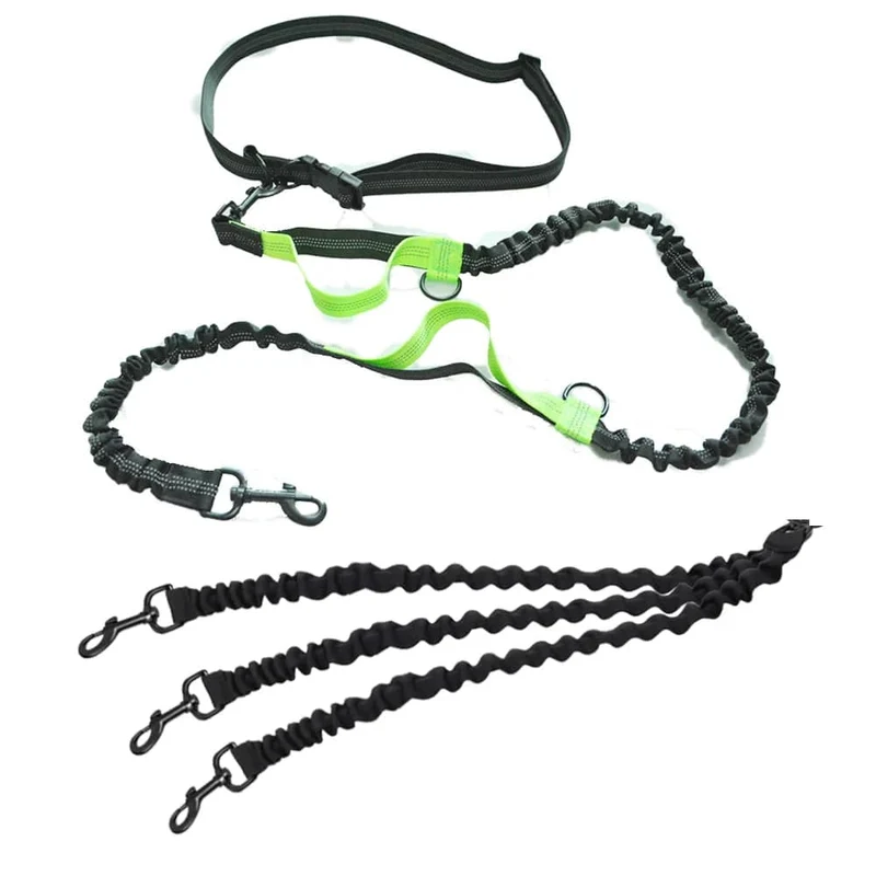 Hundeleine, freihändige Leine, geeignet für Haustiere, Laufen und Spazierengehen, Hundegeschirr, Halsband, Jogging-Leine, verstellbar, für mehrere Hundeleinen geeignet