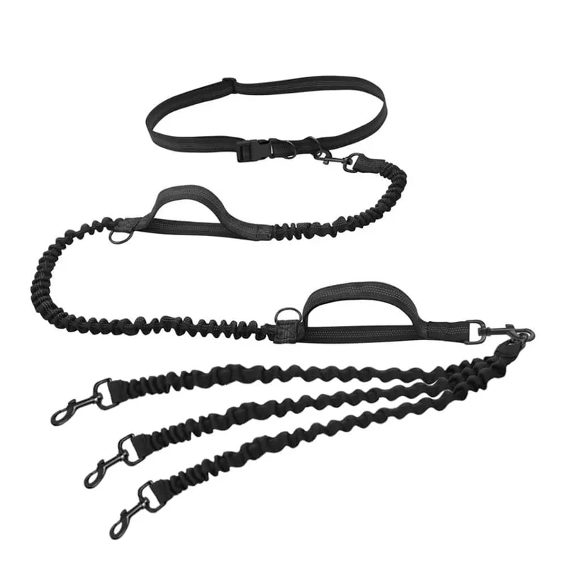 Hundeleine, freihändige Leine, geeignet für Haustiere, Laufen und Spazierengehen, Hundegeschirr, Halsband, Jogging-Leine, verstellbar, für mehrere Hundeleinen geeignet