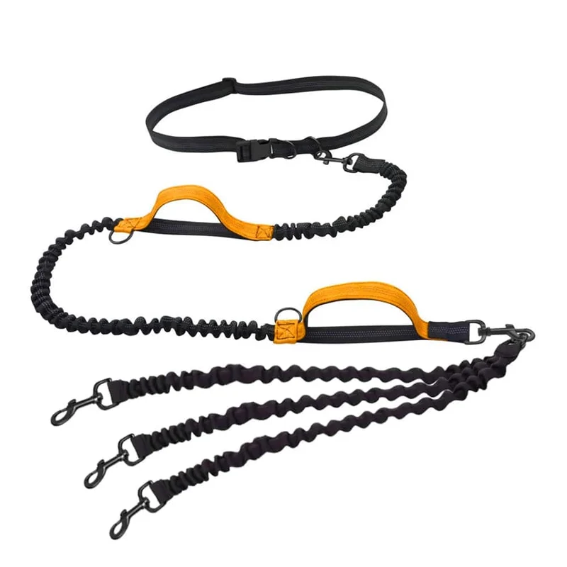 Hundeleine, freihändige Leine, geeignet für Haustiere, Laufen und Spazierengehen, Hundegeschirr, Halsband, Jogging-Leine, verstellbar, für mehrere Hundeleinen geeignet