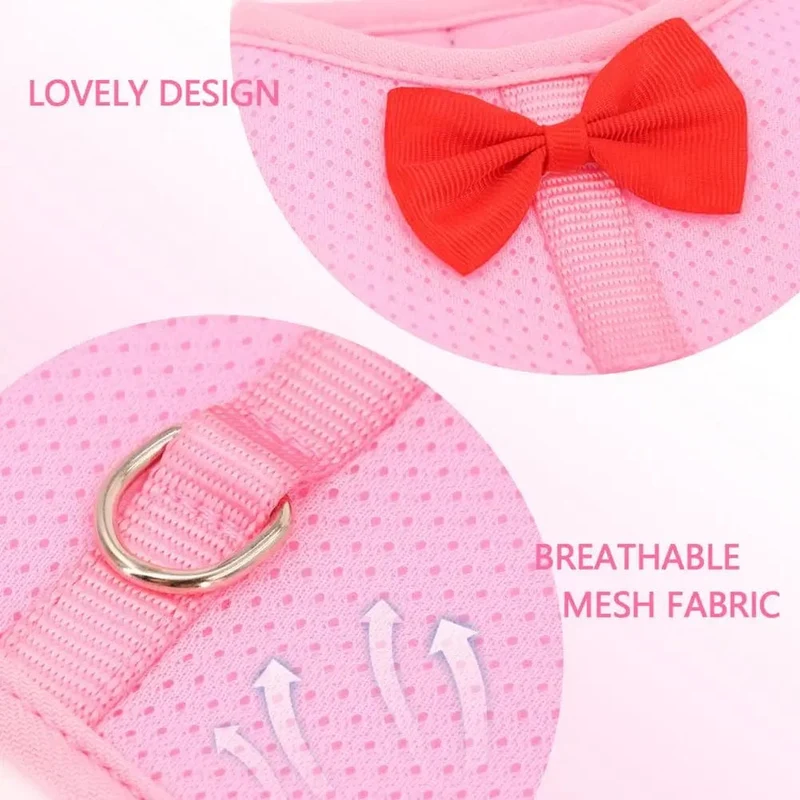 1 Set Haustier Kaninchen Geschirr Training Traktion Leine Stilvolle Bogen Dekoration Kleine Haustiere Kaninchen Traktion Geschirr für Outdoor Walking