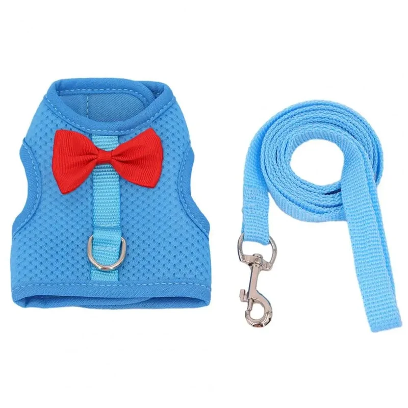 1 Set Haustier Kaninchen Geschirr Training Traktion Leine Stilvolle Bogen Dekoration Kleine Haustiere Kaninchen Traktion Geschirr für Outdoor Walking