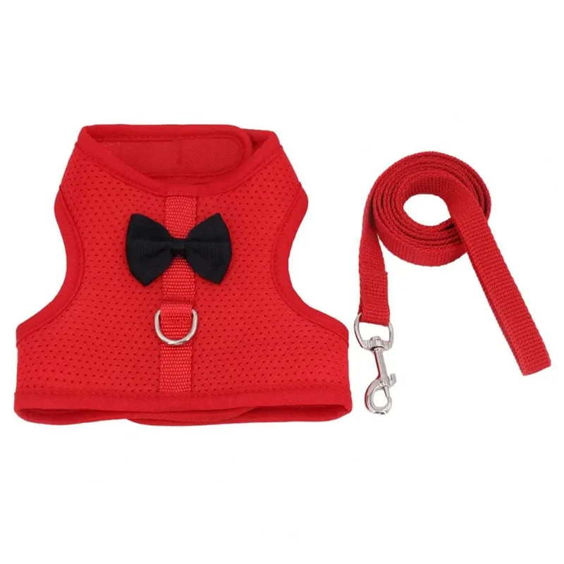 1 Set Haustier Kaninchen Geschirr Training Traktion Leine Stilvolle Bogen Dekoration Kleine Haustiere Kaninchen Traktion Geschirr für Outdoor Walking