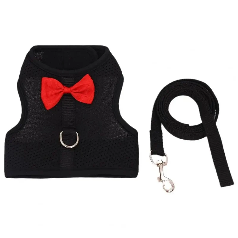 1 Set Haustier Kaninchen Geschirr Training Traktion Leine Stilvolle Bogen Dekoration Kleine Haustiere Kaninchen Traktion Geschirr für Outdoor Walking