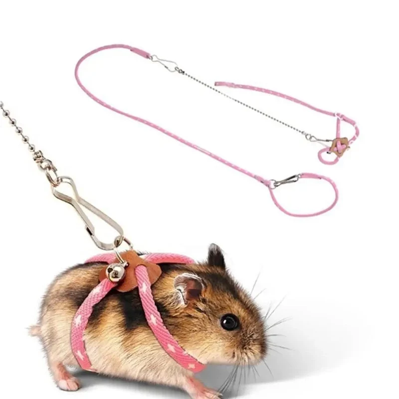 [Fertig vorrätig] Haustier-Traktionsseil, verstellbare, weiche Anti-Biss-Geschirrleine mit Glocke für Vogel, Papagei, Maus, Hamster, Ratte