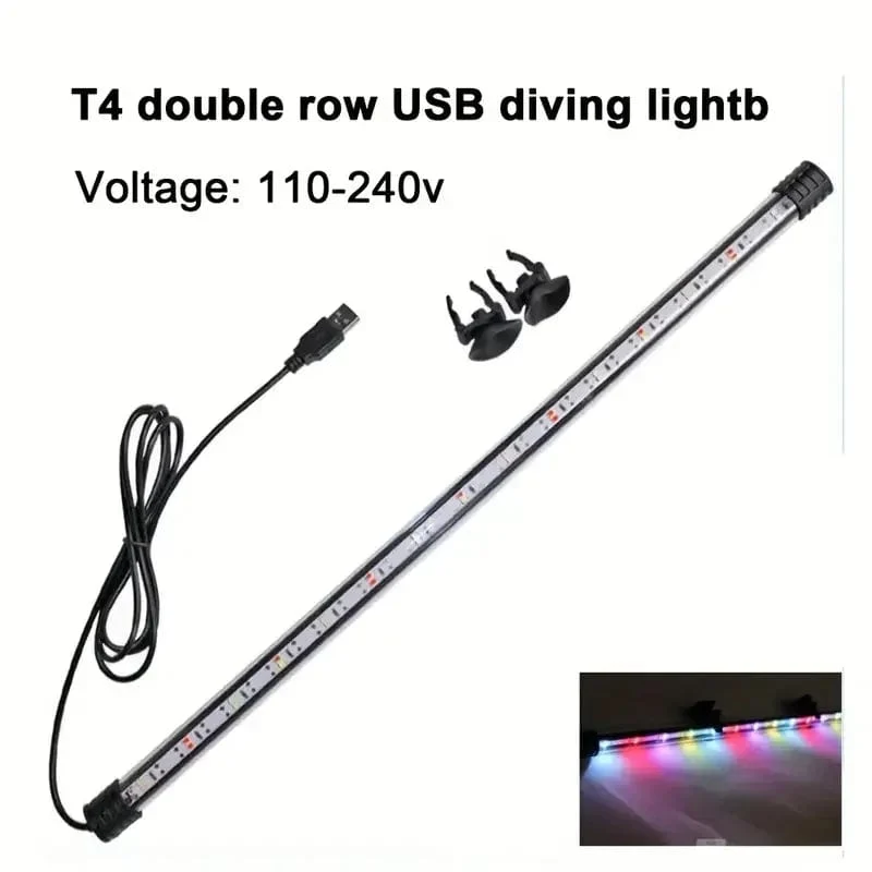 17-47 cm Aquarium LED Beleuchtung Tauch Stimmung Lampe USB Wasserdicht Aquarium Dekorative Pflanze Wachsen Licht Zubehör 110-240 V