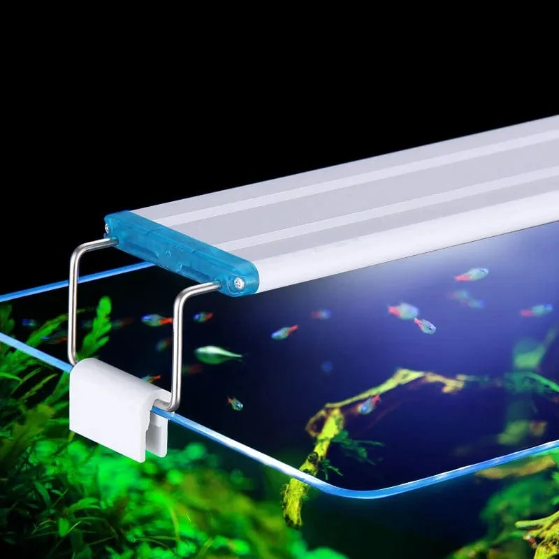 Superschlanke LED-Aquariumbeleuchtung, Wasserpflanzenlicht, 18–75 cm, ausziehbare, wasserdichte Clip-on-Lampe für Aquarien