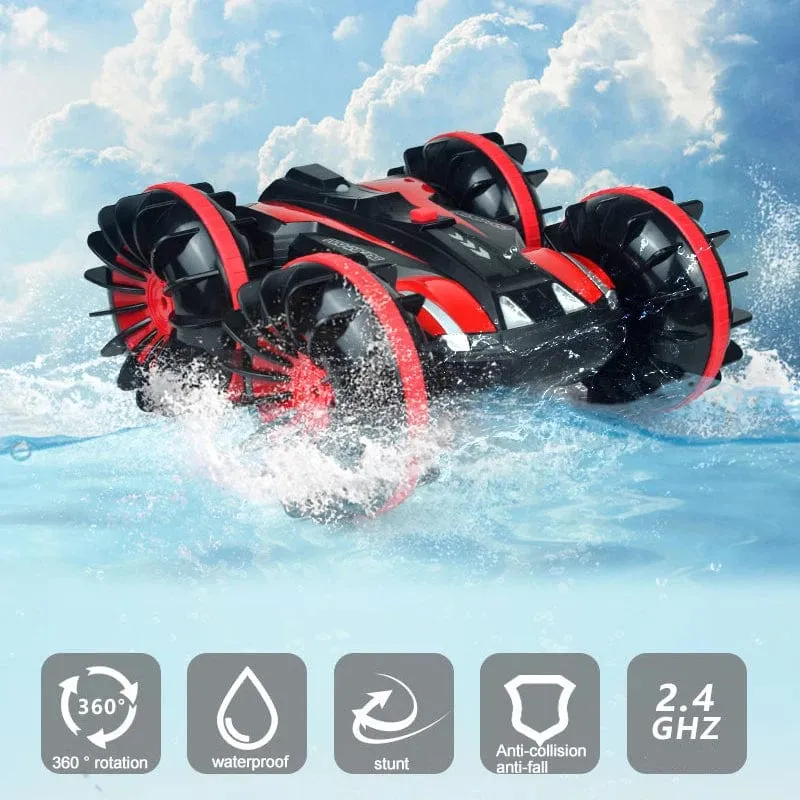 360 drehen Rc Autos Fernbedienung Stunt Auto 2 Seiten wasserdichtes Fahren auf Wasser und Land amphibisches elektrisches Spielzeug für Kinder