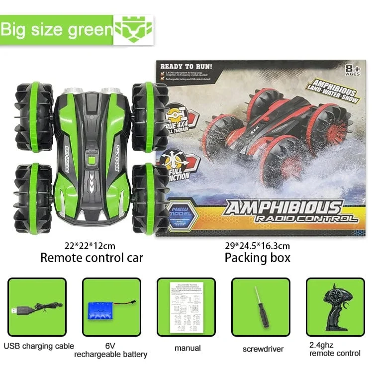 360 drehen Rc Autos Fernbedienung Stunt Auto 2 Seiten wasserdichtes Fahren auf Wasser und Land amphibisches elektrisches Spielzeug für Kinder