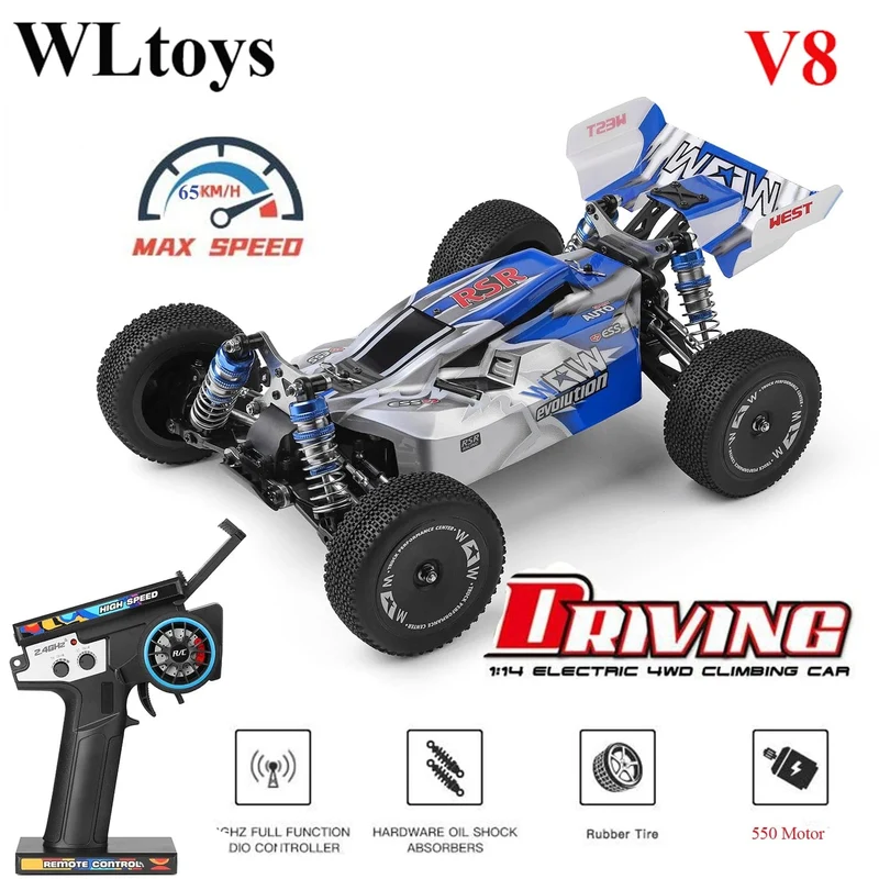 WLtoys 144011-V8 (144001 aktualisiert) 2.4 G RC Auto 65 km/h 550 Motor 4WD High Speed ​​Off-Road Drift RC Spielzeug für Kinder und Erwachsene Geschenk