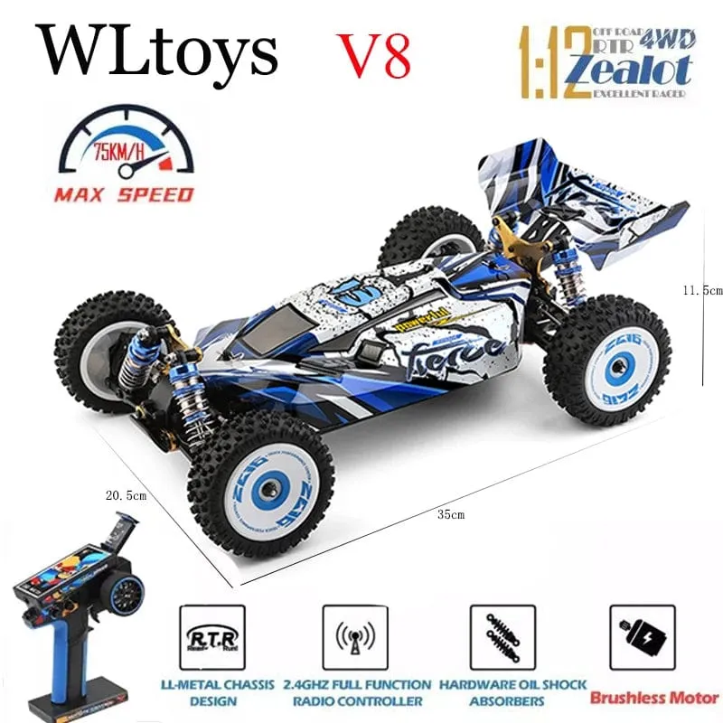 Wltoys Neue 124017-V8 1/12 2.4G Racing RC Autos 4WD Bürstenlosen Motor 75 Km/H High Speed ​​Fernbedienung Off-road Drift Spielzeug Für Aduit