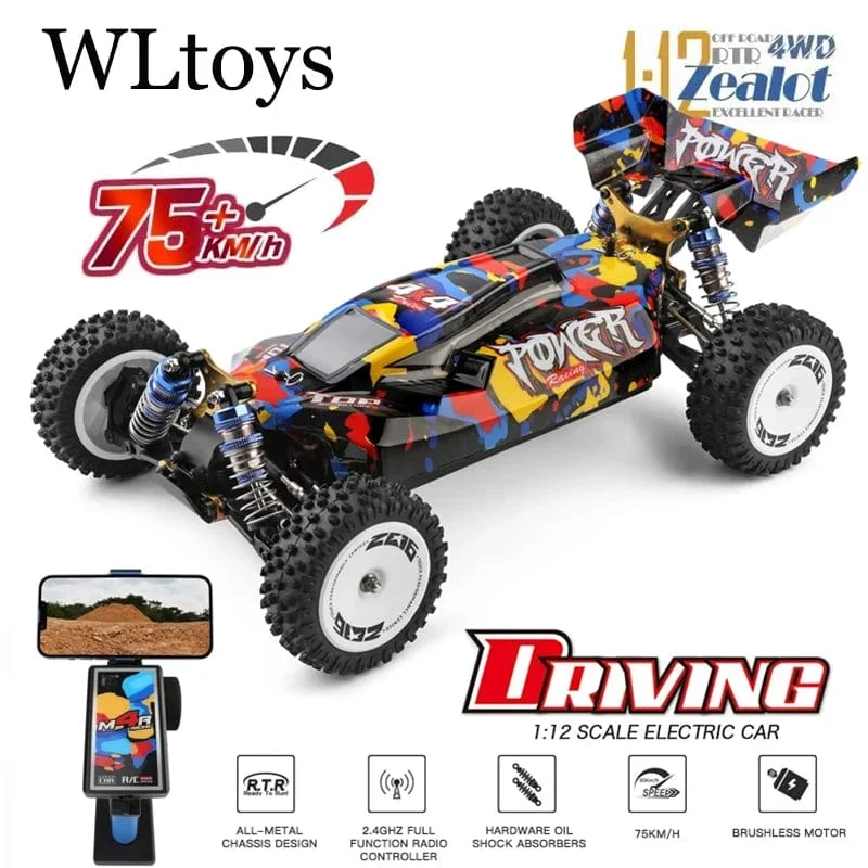 Wltoys Neue 124017-V8 1/12 2.4G Racing RC Autos 4WD Bürstenlosen Motor 75 Km/H High Speed ​​Fernbedienung Off-road Drift Spielzeug Für Aduit