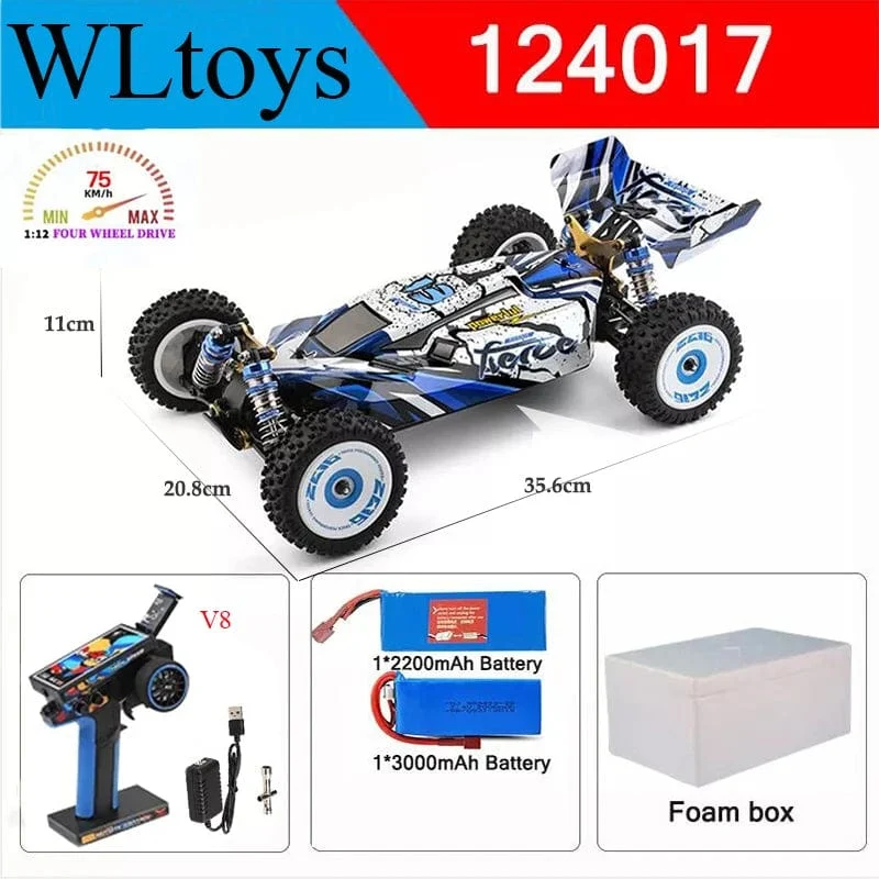 Wltoys Neue 124017-V8 1/12 2.4G Racing RC Autos 4WD Bürstenlosen Motor 75 Km/H High Speed ​​Fernbedienung Off-road Drift Spielzeug Für Aduit