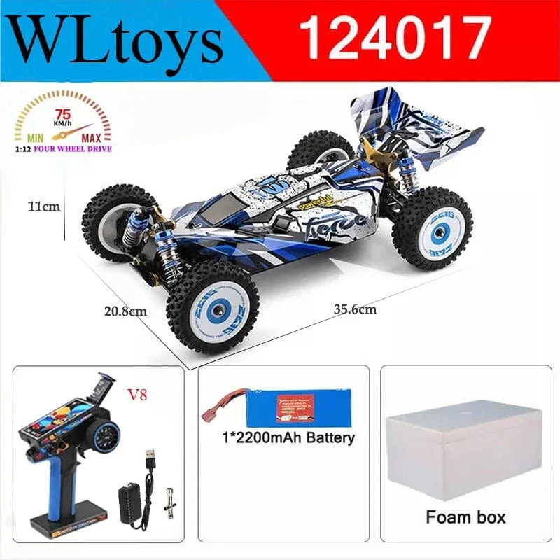 Wltoys Neue 124017-V8 1/12 2.4G Racing RC Autos 4WD Bürstenlosen Motor 75 Km/H High Speed ​​Fernbedienung Off-road Drift Spielzeug Für Aduit