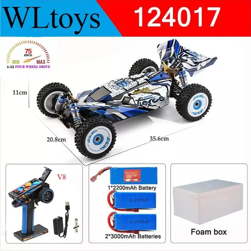 Wltoys Neue 124017-V8 1/12 2.4G Racing RC Autos 4WD Bürstenlosen Motor 75 Km/H High Speed ​​Fernbedienung Off-road Drift Spielzeug Für Aduit