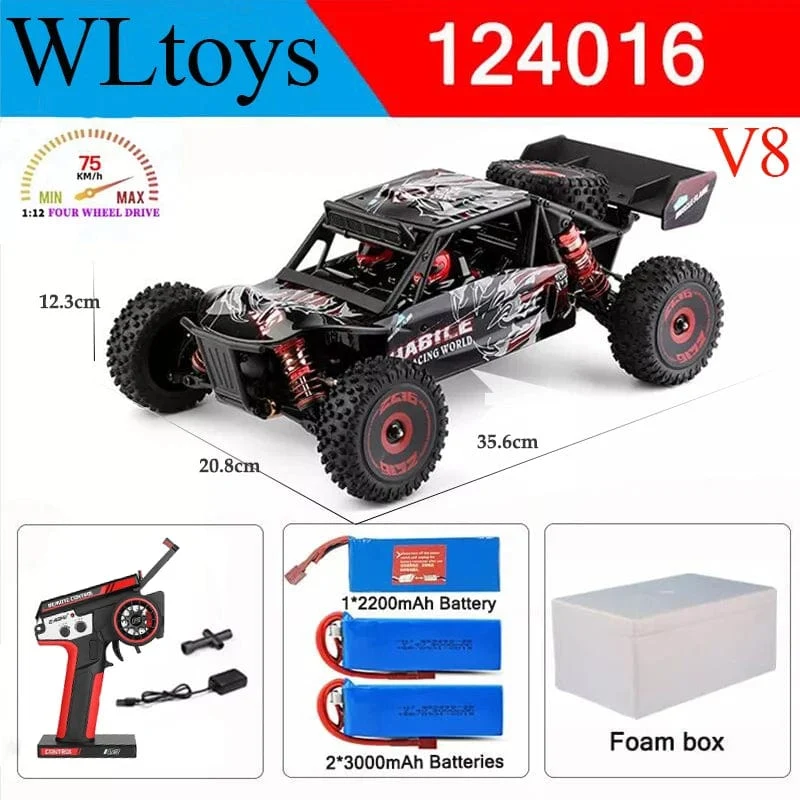 Wltoys Neue 124017-V8 1/12 2.4G Racing RC Autos 4WD Bürstenlosen Motor 75 Km/H High Speed ​​Fernbedienung Off-road Drift Spielzeug Für Aduit