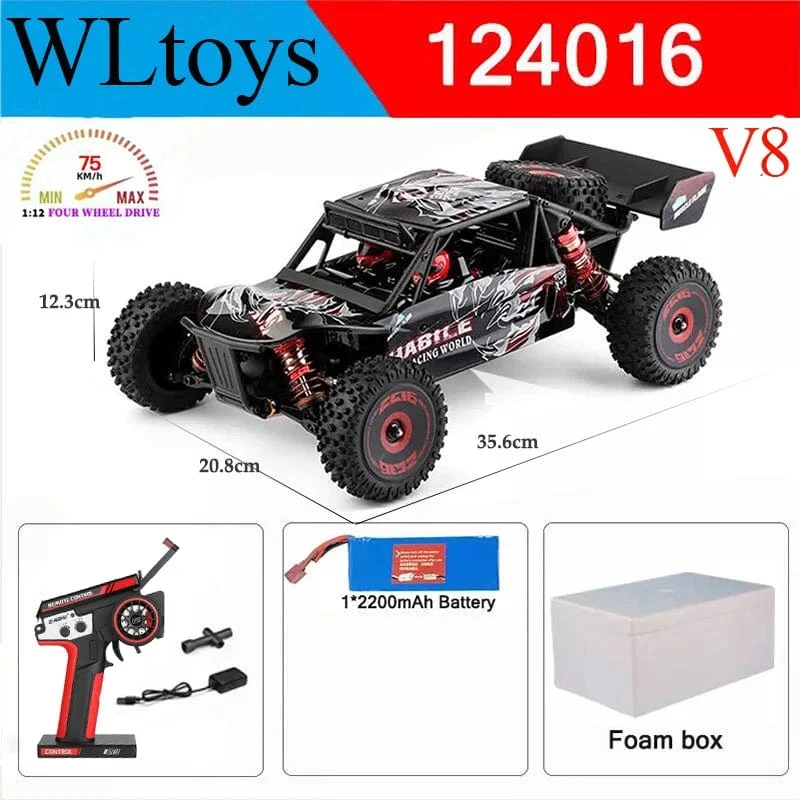 Wltoys Neue 124017-V8 1/12 2.4G Racing RC Autos 4WD Bürstenlosen Motor 75 Km/H High Speed ​​Fernbedienung Off-road Drift Spielzeug Für Aduit