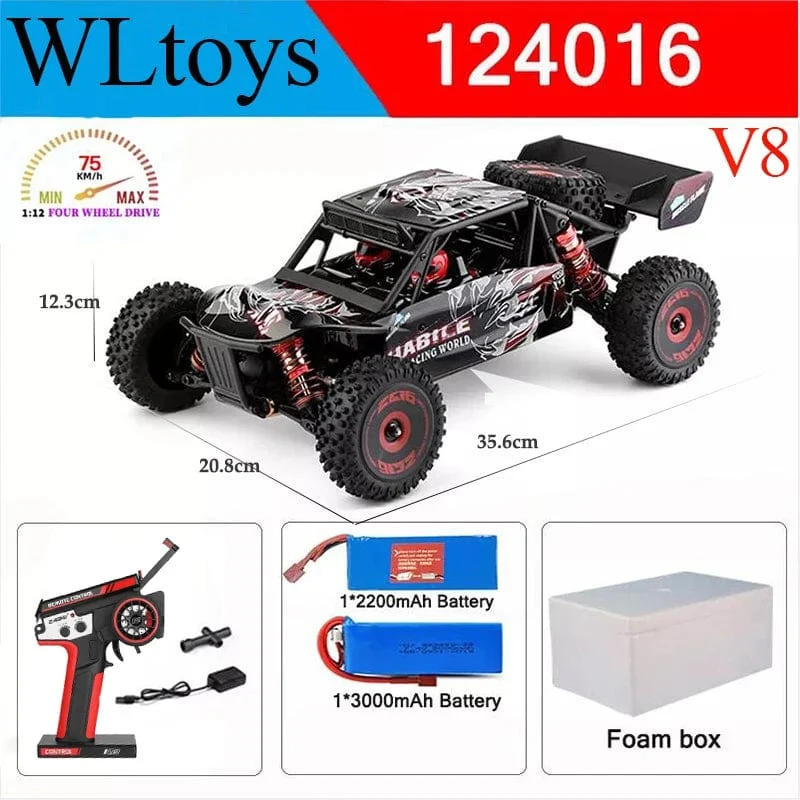 Wltoys Neue 124017-V8 1/12 2.4G Racing RC Autos 4WD Bürstenlosen Motor 75 Km/H High Speed ​​Fernbedienung Off-road Drift Spielzeug Für Aduit