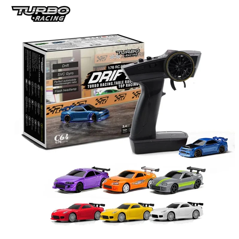 Turbo Racing 1:76 C64 C73 C72 C71 C74 Drift RC Auto mit Gyro-Radio, vollproportionaler Fernbedienung, Spielzeug-RTR-Kit