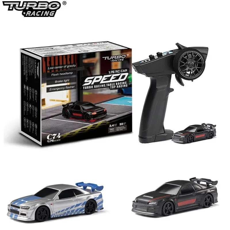 Turbo Racing 1:76 C64 C73 C72 C71 C74 Drift RC Auto mit Gyro-Radio, vollproportionaler Fernbedienung, Spielzeug-RTR-Kit