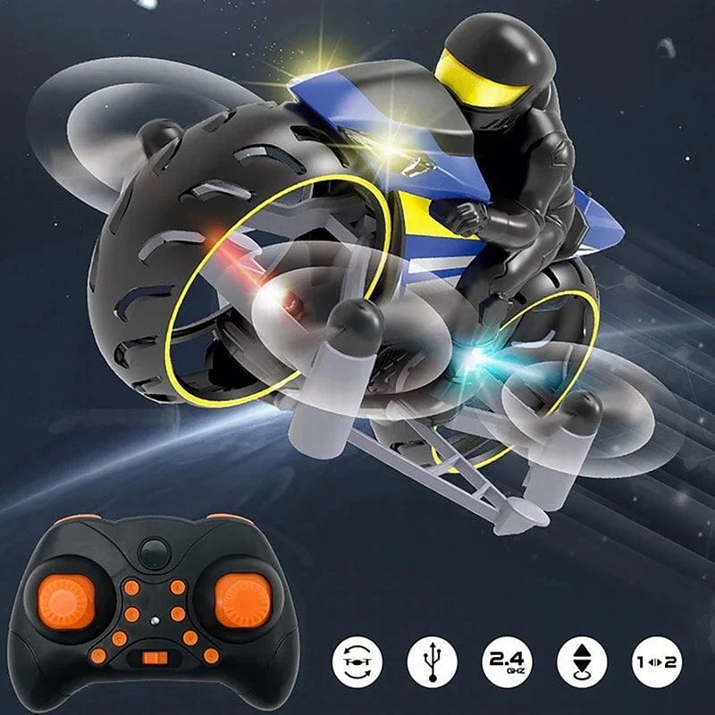 2-In-1 Land/Luft Modus Fliegen Hohe Geschwindigkeit Motorrad Ein Schlüssel Schalter Stunt 2.4G RC Drone Intelligente Quadcopter Kind Spielzeug Geschenk