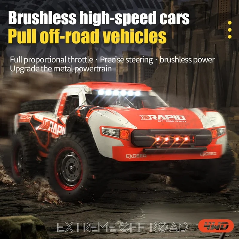 Q130 1:14 70 km/h 4WD RC Auto mit leichtem bürstenlosem Motor ferngesteuerte Autos Hochgeschwindigkeits-Drift-Monster-Truck-Spielzeug für Erwachsene Kinder