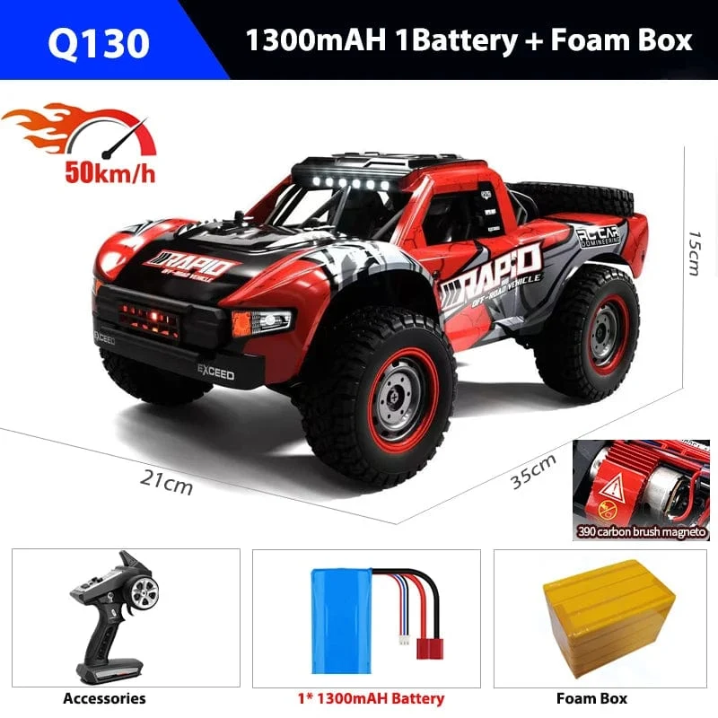 Q130 1:14 70 km/h 4WD RC Auto mit leichtem bürstenlosem Motor ferngesteuerte Autos Hochgeschwindigkeits-Drift-Monster-Truck-Spielzeug für Erwachsene Kinder