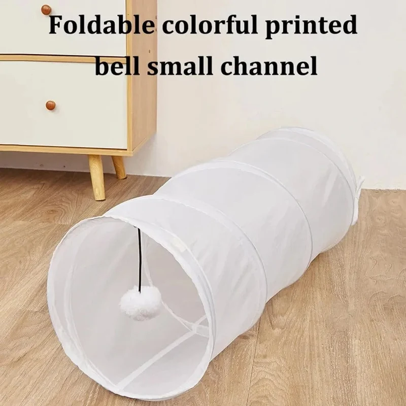 1PC Zwei-Wege-Versenkbares Katzentunnelspielzeug Katze Interaktives Selbst-Hi-Ring-Papier Faltbare Glocke Einzelschicht (zufällige Farbe)