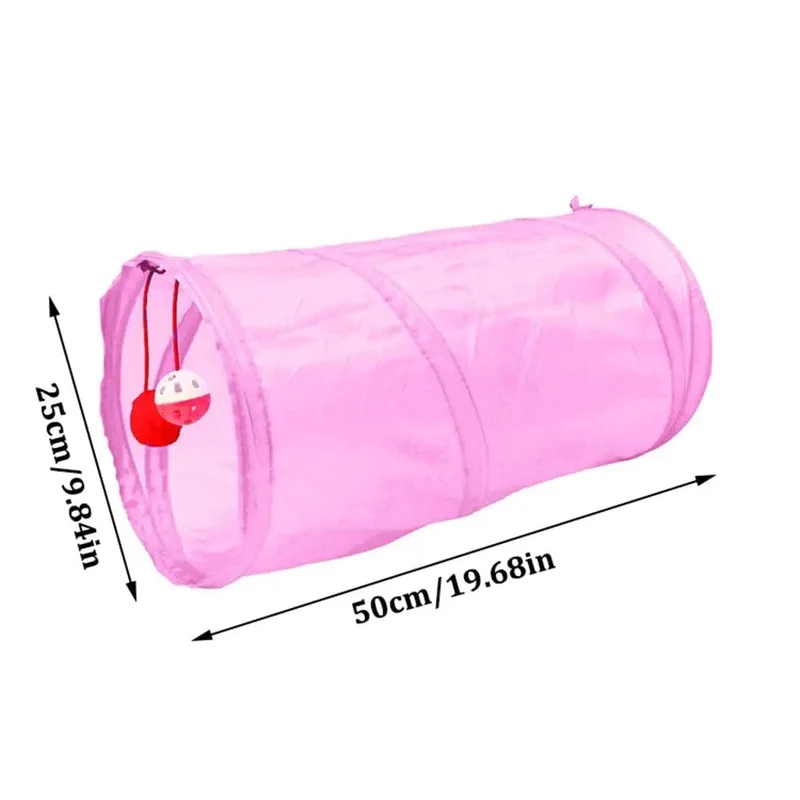 1PC Zwei-Wege-Versenkbares Katzentunnelspielzeug Katze Interaktives Selbst-Hi-Ring-Papier Faltbare Glocke Einzelschicht (zufällige Farbe)