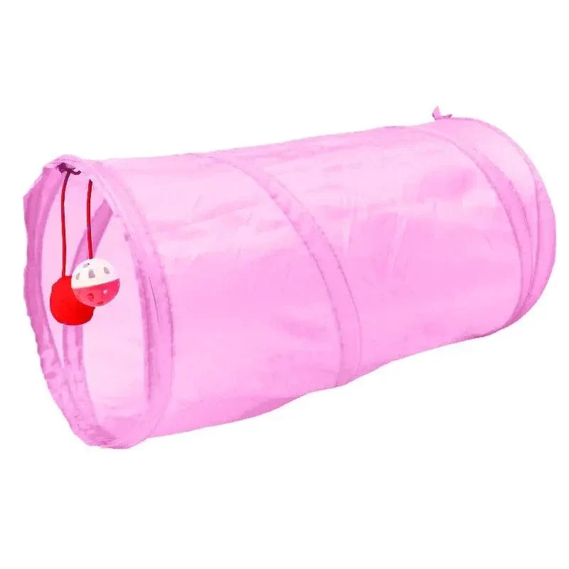 1PC Zwei-Wege-Versenkbares Katzentunnelspielzeug Katze Interaktives Selbst-Hi-Ring-Papier Faltbare Glocke Einzelschicht (zufällige Farbe)