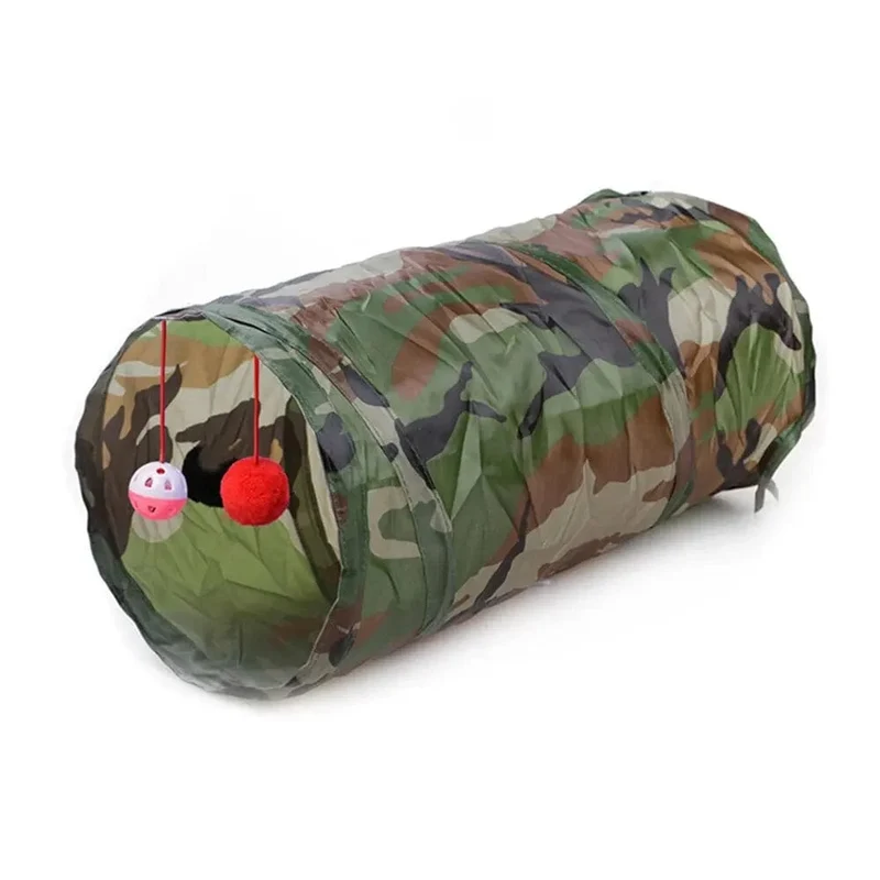 1PC Zwei-Wege-Versenkbares Katzentunnelspielzeug Katze Interaktives Selbst-Hi-Ring-Papier Faltbare Glocke Einzelschicht (zufällige Farbe)