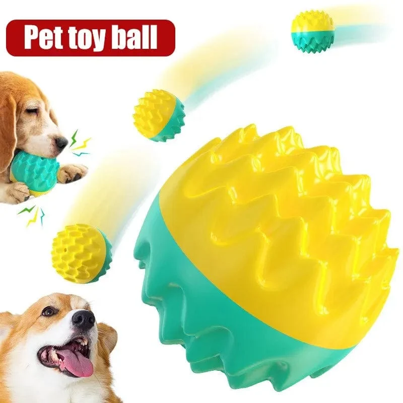 2PCS Pet Spielzeug Ball Katze Hund Kauen Schleifen Zähne Saubere Zähne Konvexen Punkt Biss Widerstand Elastische Tour Training