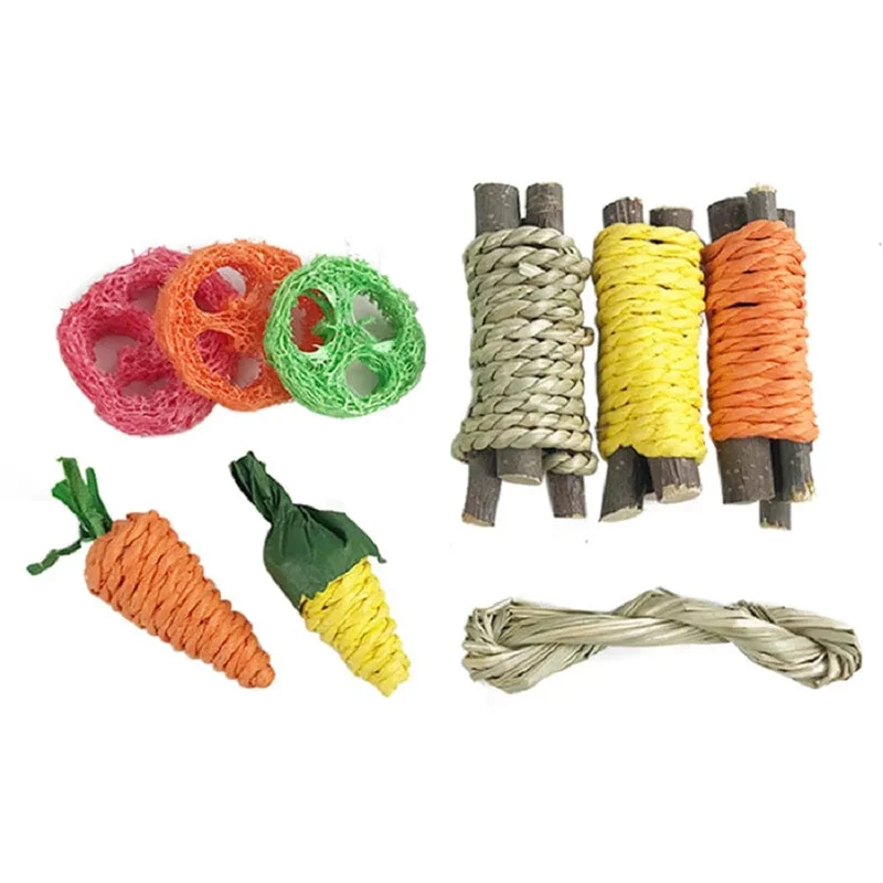 Haustier-Kaninchen, Meerschweinchen, Drache, Katze, lustiges Spielzeug, Hamster, Kaninchen, Kaninchen, Zahnschleif-Set, Haustier-Zahnschleif-Snacks