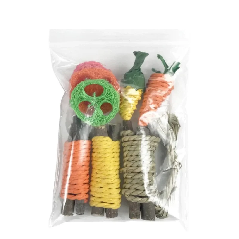 Haustier-Kaninchen, Meerschweinchen, Drache, Katze, lustiges Spielzeug, Hamster, Kaninchen, Kaninchen, Zahnschleif-Set, Haustier-Zahnschleif-Snacks