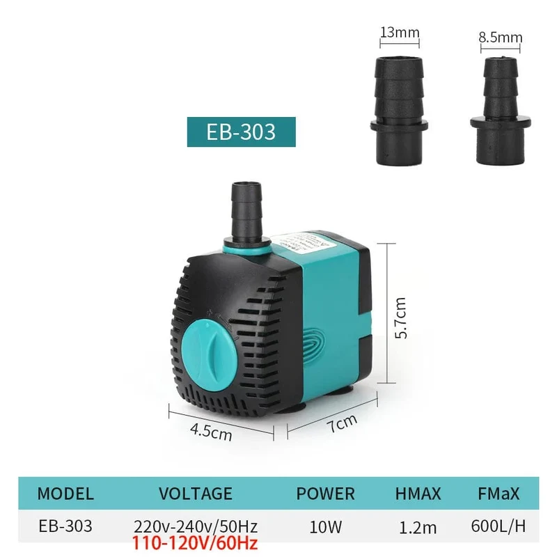 3-60W Ultra-leise Tauchwasserpumpe Brunnen Fischteich Aquarium Wasserpumpe Filter Fisch Tank Springbrunnen Pumpe 220V-240V/110V