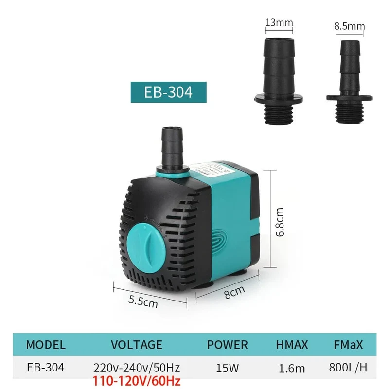 3-60W Ultra-leise Tauchwasserpumpe Brunnen Fischteich Aquarium Wasserpumpe Filter Fisch Tank Springbrunnen Pumpe 220V-240V/110V