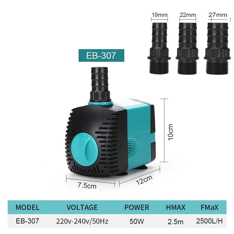3-60W Ultra-leise Tauchwasserpumpe Brunnen Fischteich Aquarium Wasserpumpe Filter Fisch Tank Springbrunnen Pumpe 220V-240V/110V