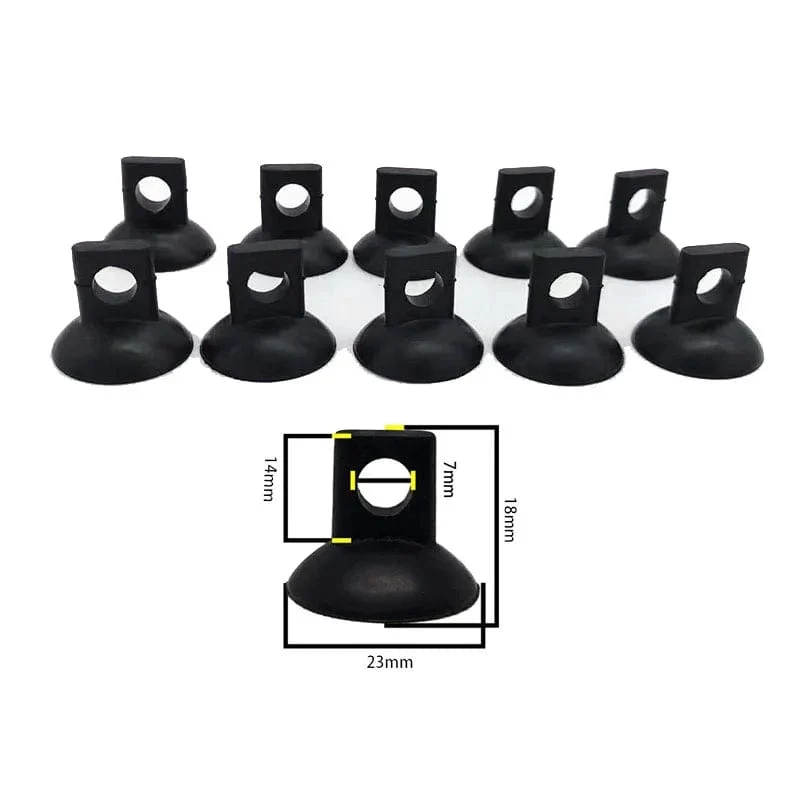 10 Stück Schwarz Aquarium Saugnapf Luftschlauchhalter Saugnapf für Aquariumpumpe Sauerstoff Luftschlauch Befestigungsclip Zubehör für Aquarium